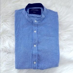 Zara | Mens Slim Fit Marled Blue Shirt Large